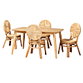 Baxton Studio Carita Modern Bohemian Rattan 5-Piece Dining Set, Natural Brown