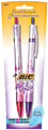 BIC® For Her Gel Pens, Medium Point, 0.7 mm, Metallic Floral Barrel, Assorted Ink Colors, Pack Of 2