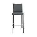 Eurostyle Hasina Regenerated Leather Bar Stools With Backs, Gray, Set Of 2 Stools 1 thumbnail image