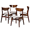 Baxton Studio Parlin Dining Chairs, Light Gray/Walnut Brown, Set Of 4 Chairs 1 thumbnail image