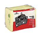 Brawny® Quarterfold Industrial Dusting Cloths, 17" x 24", Yellow, 50 Cloths Per Pack, Carton Of 4 Packs