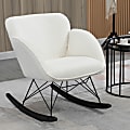 Glamour Home Ayan Boucle Fabric Rocking Chair, White/Black