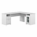 Bush® Furniture Cabot 72"W L-Shaped Computer Desk With Storage, White, Standard Delivery