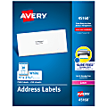 Avery® Laser Address Labels With Sure Feed® Technology, 45160, 1" x 2 5/8", White, Pack Of 7,500