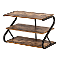 Honey Can Do Rustic Z-Frame 3-Level Shoe Rack, 16"H x 13-1/2"W x 25-11/16"D, Brown 1 thumbnail image