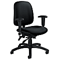 Global® Goal™ Low-Back Multi-Tilter Task Chair, 36"H x 25"W x 22 1/2"D, Gray/Black