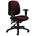 Global® Goal™ Low-Back Multi-Tilter Task Chair, 36"H x 25"W x 22 1/2"D, Burgundy/Black