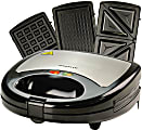 Ovente GPI302B Electric Sandwich Grill Waffle Maker Set, Black 1 thumbnail image