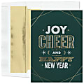 Custom Embellished Holiday Cards And Foil Envelopes, 5-5/8" x 7-7/8", Joy and Cheer, Box Of 25 Cards 1 thumbnail image