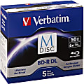 Verbatim Blu-ray Recordable Media - BD-R DL - 6x - 50 GB - 5 Pack Jewel Case - 120mm - Double-layer Layers