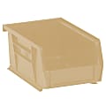 Partners Brand Plastic Stack & Hang Bin Boxes, Small Size, 9 1/4" x 6" x 5", Ivory, Pack Of 12