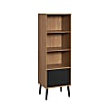 Sauder® Ambleside Modern 59"H 4-Shelf Bookcase With Lower Door, Serene Walnut/Black
