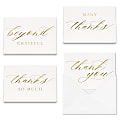 All Occasion Thank You "Gilded Gold Foil Gratitude" Greeting Card Assortment With Blank Envelopes, 4-7/8" x 3-1/2", Pack of 24