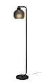 Adesso Atticus Floor Lamp, 59”H, Smoked Glosted Glass Shade/Black Base 1 thumbnail image