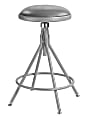 National Public Seating® 6500 Series Adjustable-Height Swivel Padded Stool, Gray