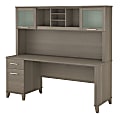 Bush Furniture Somerset Office Desk With Hutch, 72"W, Ash Gray, Standard Delivery 1 thumbnail image