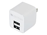 iEssentials - Power adapter - 2.4 A - 2 output connectors (2 x USB) - white 1 thumbnail image