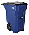 Suncast Commercial Wheeled Square HDPE Trash Can, 50 Gallons, 38-1/2"H x 23-5/16"W x 30"D, Blue Recycle 1 thumbnail image