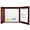 MasterVision™ Contemporary 2-Door Conference Cabinets With Platinum Pure White Dry-Erase Surface, 48" x 48", Cherry