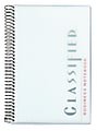 TOPS® Classified™ Colors Business Notebook, 5 1/2" x 8 1/2", 1 Subject, Narrow Ruled, 100 Sheets, Frosty Clear Cover