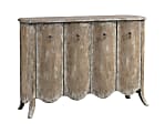 Coast to Coast Cosette Distressed 4- Door Sideboard Credenza With Scalloped Base, 36"H x 52"W x 16"D, Josie Vintage Brown Rub