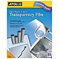 Apollo Plain Paper Copier Transparency Film, Black On Clear, Box Of 100
