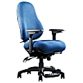 Neutral Posture® 8600 High-Back Fabric Chair With Fring™ Footrest, 42"H x 26"W x 26"D, Black Frame, Sky Blue Fabric