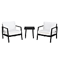 Linon Abilene Aluminum 3-Piece Outdoor Set, Black/White