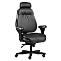 Neutral Posture™ Big & Tall 24-Hour Leather Chair With Neckrest, 51"H x 33"W x 28"D, Black Frame, Black Fabric 1 thumbnail image