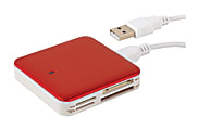 Ativa® Multi Card Reader, Red 1 thumbnail image