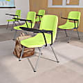 Flash Furniture Ergonomic Shell Chair With Left-Handed Flip-Up Tablet Arm, Green