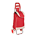 Honey-Can-Do Rolling Knapsack Bag Cart With Handle, 39 3/8" x 13 3/8" x 10 1/4", Red