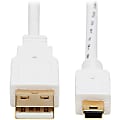 Tripp Lite Safe-IT USB-A to USB Mini-B Antibacterial Cable M/M, USB 2.0, White, 3 ft. - 3 ft Mini USB/USB Data Transfer Cabl - U030AB003WH 1 thumbnail image