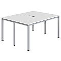 Boss Office Products Simple System Double Desk, 29-1/2”H x 60”W x 48”D, White