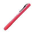 Pentel Rubber Grip Clic Eraser - Lead Pencil - Refillable - Pen - Retractable, Latex-free Grip, Pocket Clip, Ghost Resistant, Non-abrasive - 1Each - Red