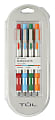 TUL® BP Series Retractable Ballpoint Pens, Medium Point, 1.0 mm, Silver Barrel, Red/Sky Blue/Green/Orange Inks, Pack Of 4 Pens