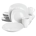 Gibson Home Classic Pearl 16-Piece Square Dinnerware Set, White 1 thumbnail image