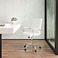 Flash Furniture LeatherSoft™ Faux Leather Mid-Back Office Chair With Chrome Base And Arms, White/Gray 1 thumbnail image