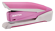 Bostitch InCourage™ Spring-Powered Desktop Stapler With Antimicrobial Protection, 20 Sheets Capacity, Pink/White 1 thumbnail image