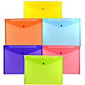 JAM Paper® Plastic Letter Booklet Envelopes, 9-3/4" x 13", Snap Closures, Assorted Colors, Pack Of 6 Envelopes 1 thumbnail image