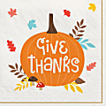 Amscan Happy Turkey Day Dinner Napkins, 8" x 8", Multicolor, Pack Of 40 Napkins