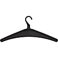 Lorell® Plastic Garment Hangers, Open Hook, Black, Pack Of 12