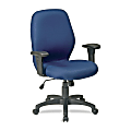 Lorell™ High-Performance Ergonomic Chair, 41 1/2"H x 27 1/4"W x 25 1/2"D, Black Frame, Blue Fabric