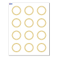 Avery® Print-To-The-Edge Labels & Sure Feed®, S00-D18-PRWMP10, 2" Round, Matte White, Preprinted Multi-Lined Gold Border Design, Pack Of 120 1 thumbnail image