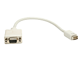 Eaton Tripp Lite Series Mini DVI to VGA Cable Adapter, Video Converter for Macbooks and iMacs (M/F) - Display adapter - HD-15 (VGA) (F) to mini-DVI (M) - 8 in - white 1 thumbnail image