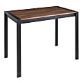 LumiSource Fuji Counter Table, 36-1/4"H x 27-3/4"W x 48-1/4"D, Black/Walnut