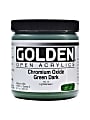 Golden OPEN Acrylic Paint, 8 Oz Jar, Chromium Oxide Green Dark