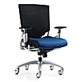 Global® Ride Synchro Tilter High-Back Chair, 41"H x 26 1/2"W x 25"D, Tungsten Frame, Cyan Blue Fabric 1 thumbnail image