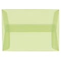 JAM Paper® Translucent Envelopes, #4 Bar (A1), Gummed Seal, Leaf Green, Pack Of 25