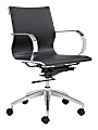 Zuo Modern® Glider Low-Back Office Chair, Black/Chrome 1 thumbnail image